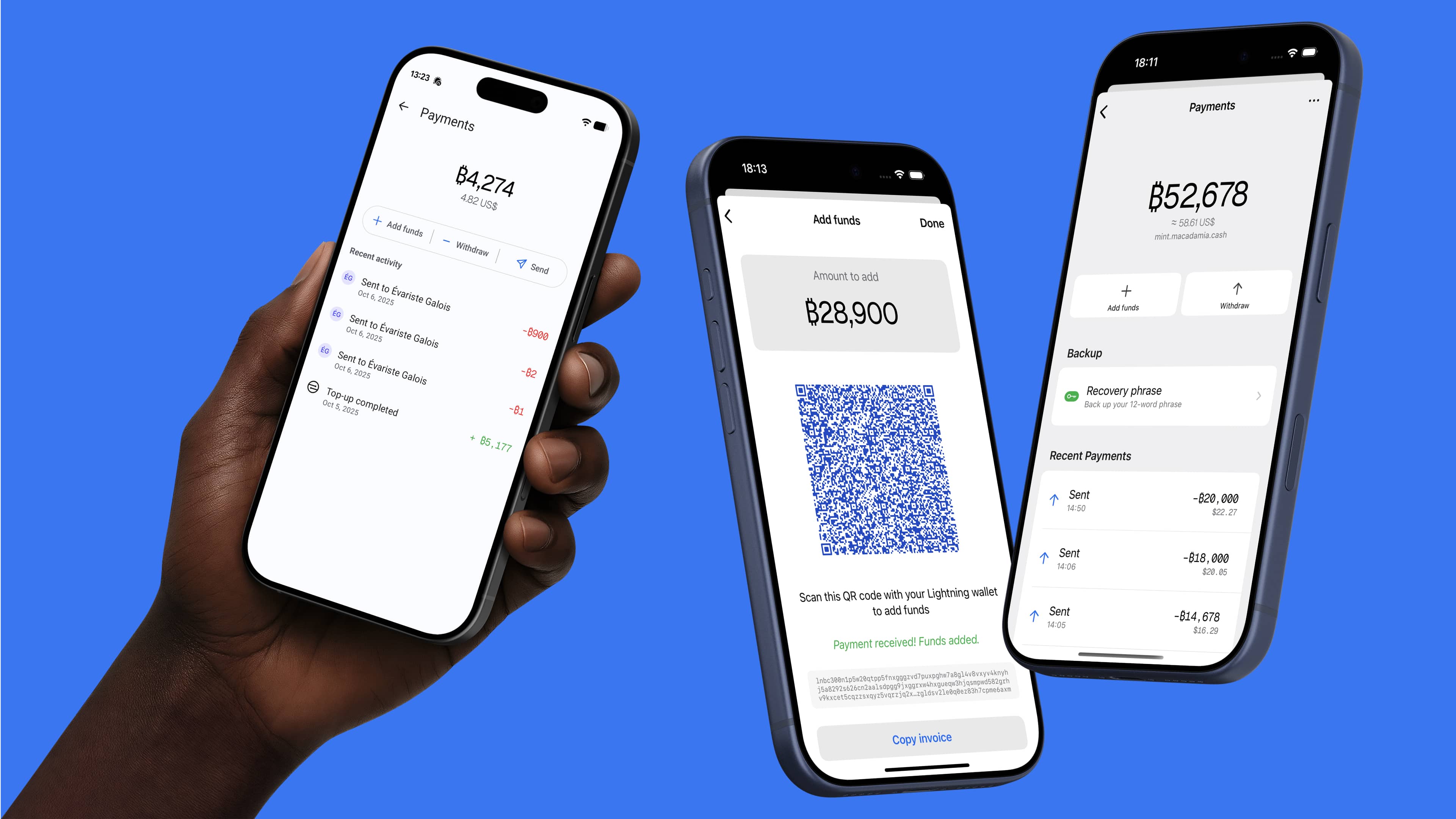 Signal chat with Cashu payment interface